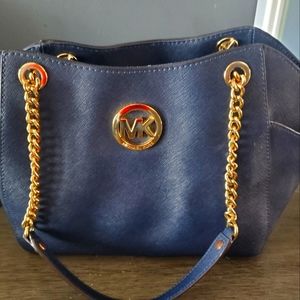 Navy Blue Michael Kors medium tote purse